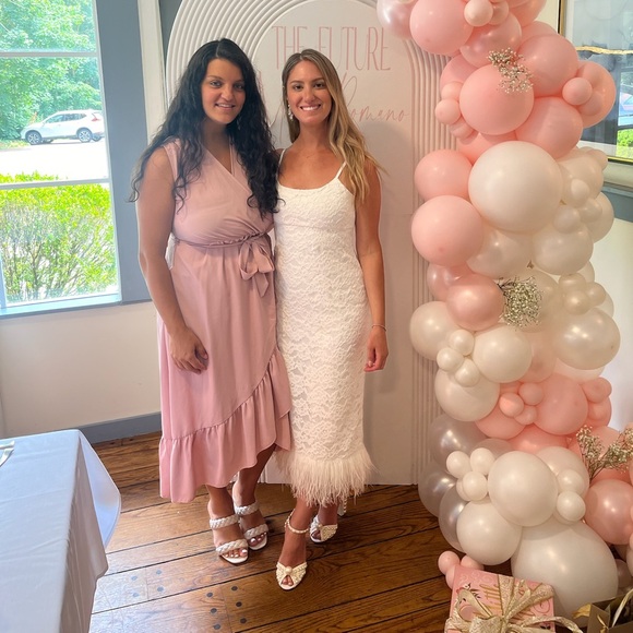 Bought for bridal shower. The lace with the feathers is elegant yet so fun! - Picture 9 of 11